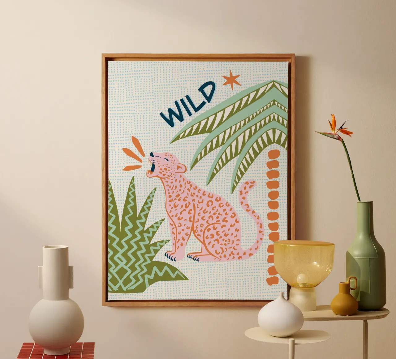 Modern safari leopard canvas by Vivdesign