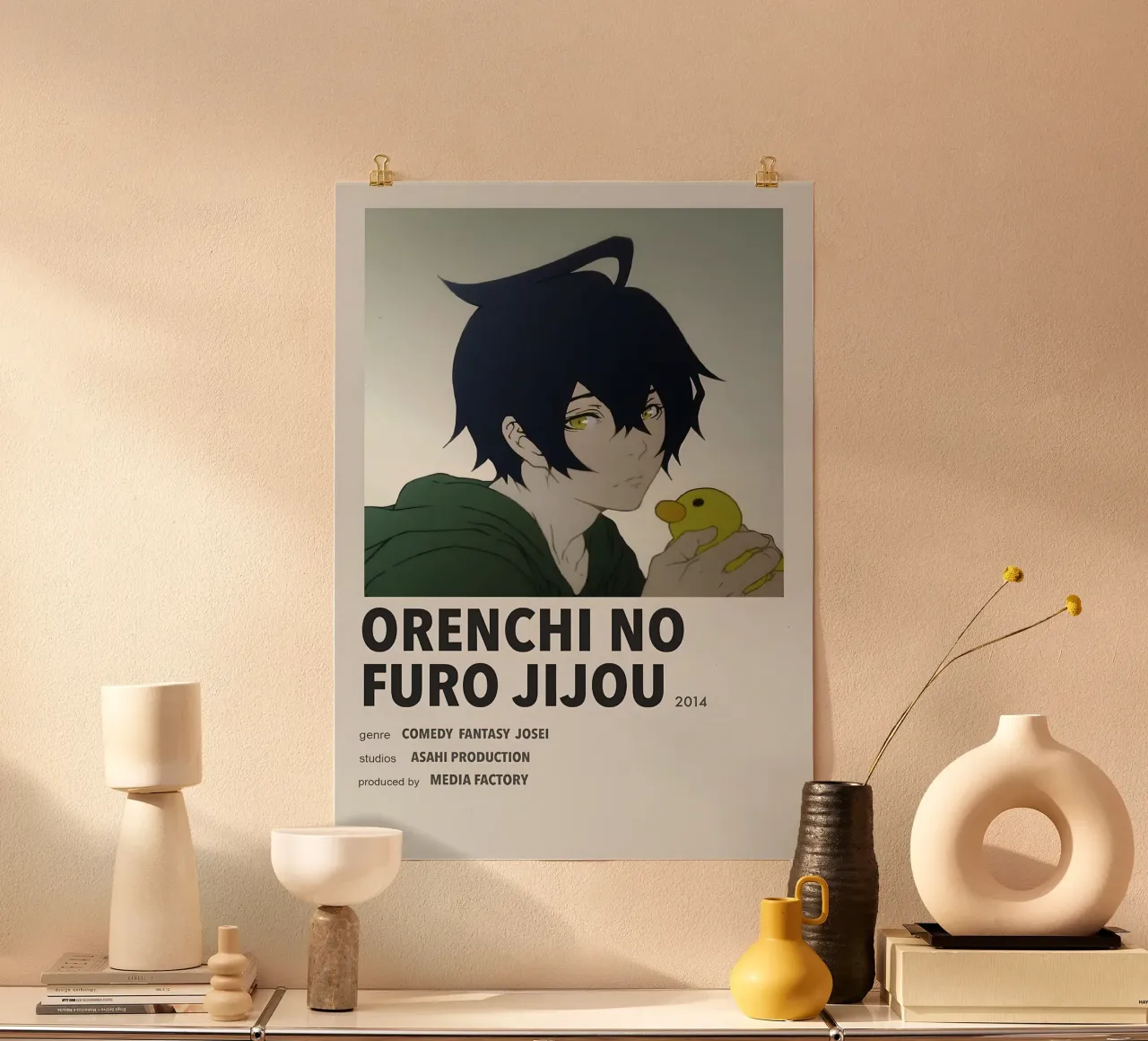 ORENCHI NO FURO JIJOU 2014 poster con telaio in legno da Totoya