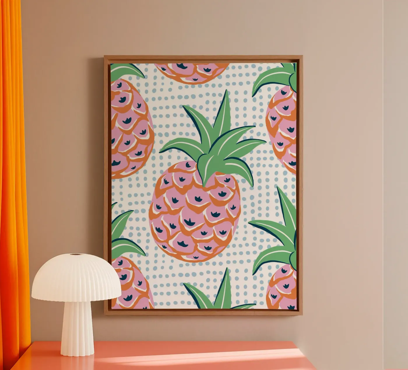 Pineapple fruit canvas van Vivdesign