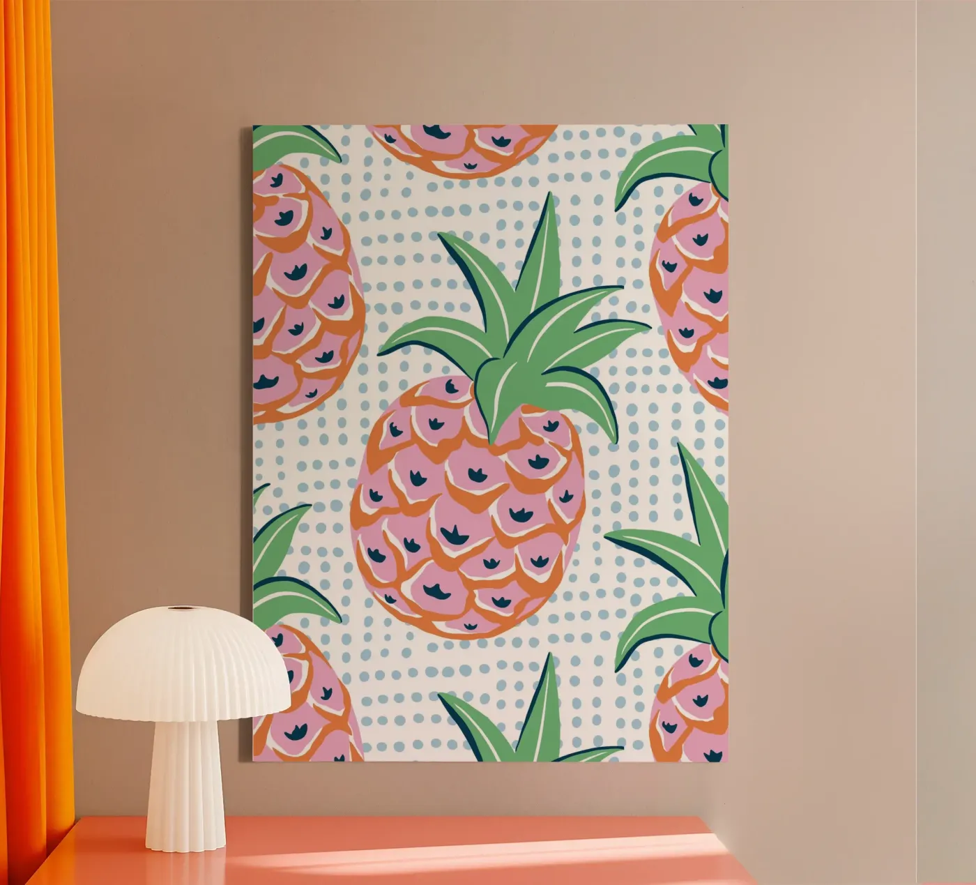 Pineapple fruit canvas van Vivdesign