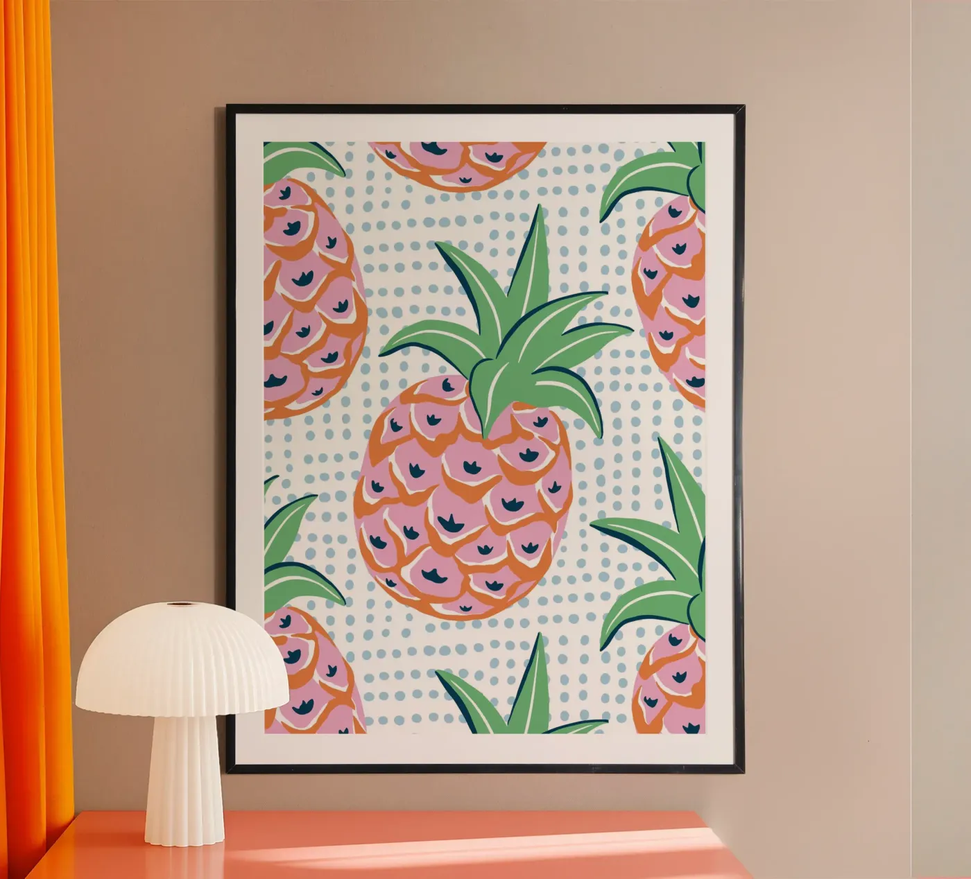Pineapple fruit poster van Vivdesign