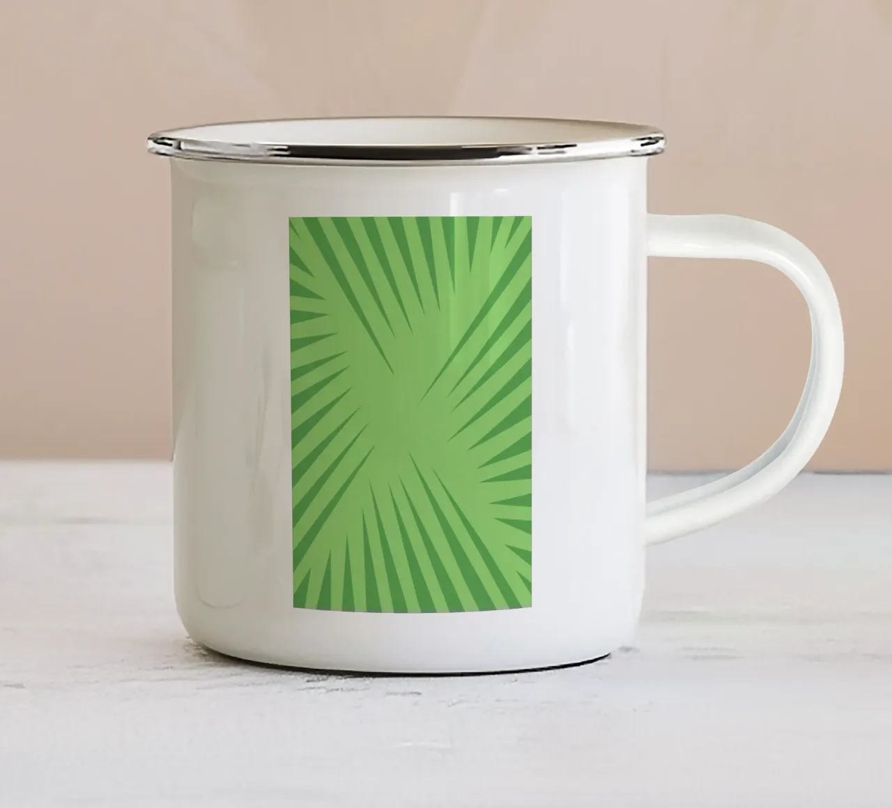 Motivo a foglie di palma tazza in smalto da Little Dean