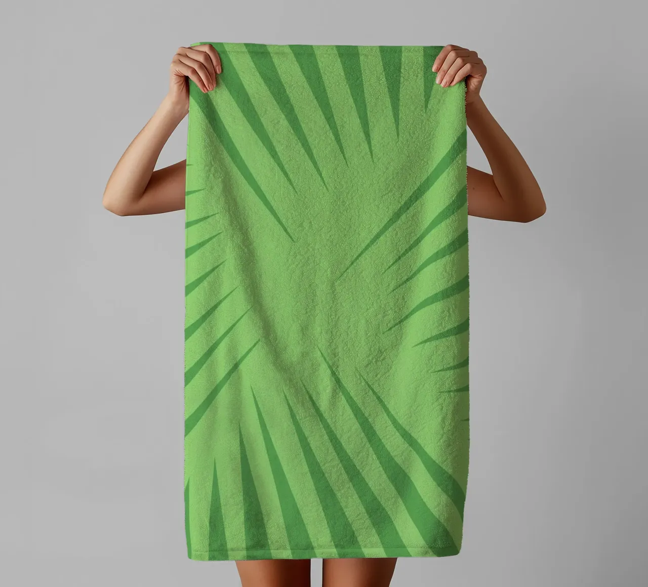 Palm leaf pattern towel by Little Dean