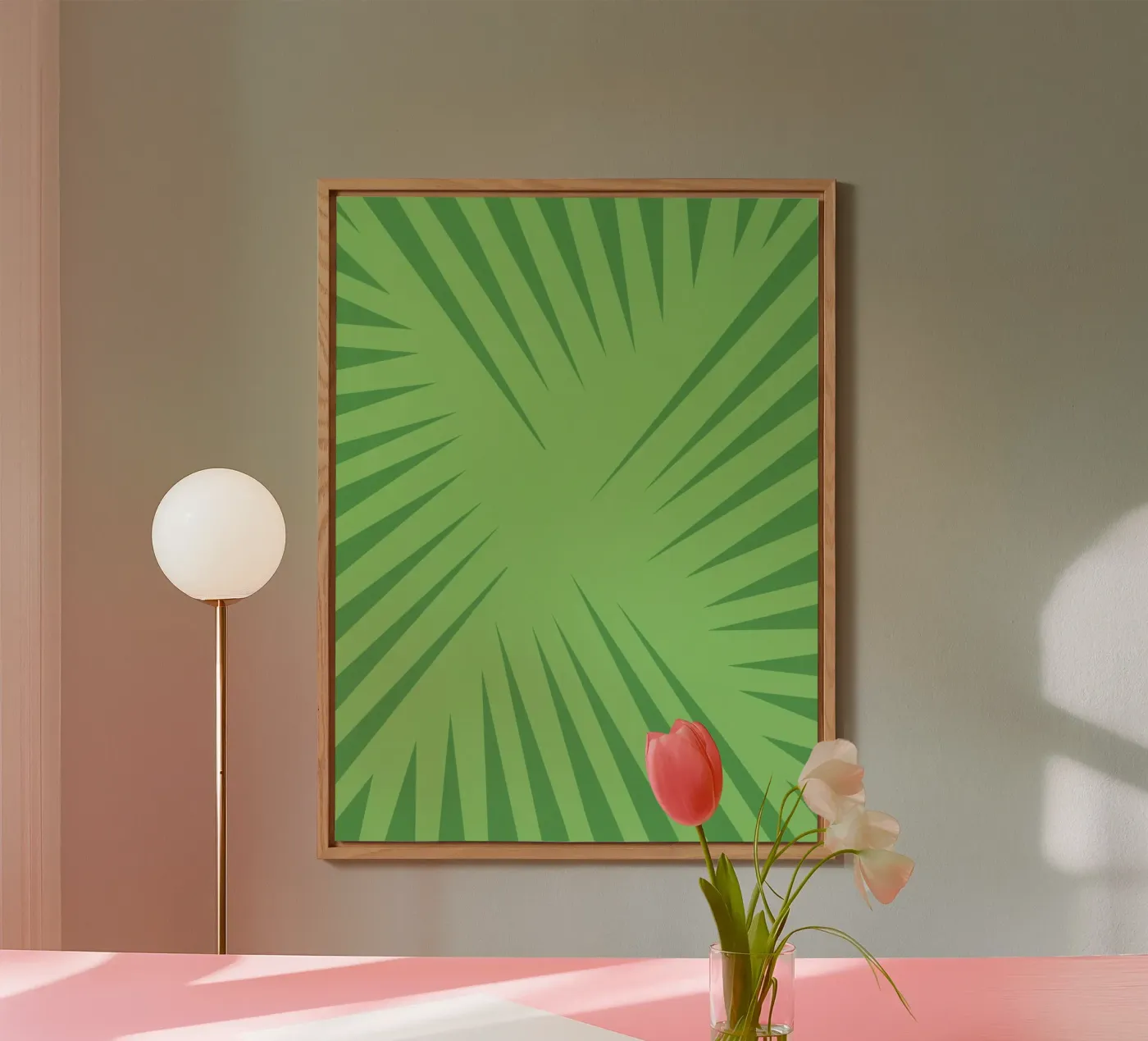 Palmbladpatroon aluminium-dibond van Little Dean