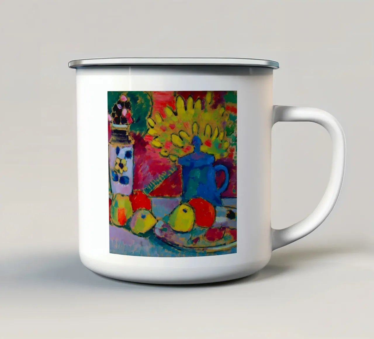 Alexej von Jawlensky - Natura morta con fiori e frutta tazza in smalto da ARTOTHEK