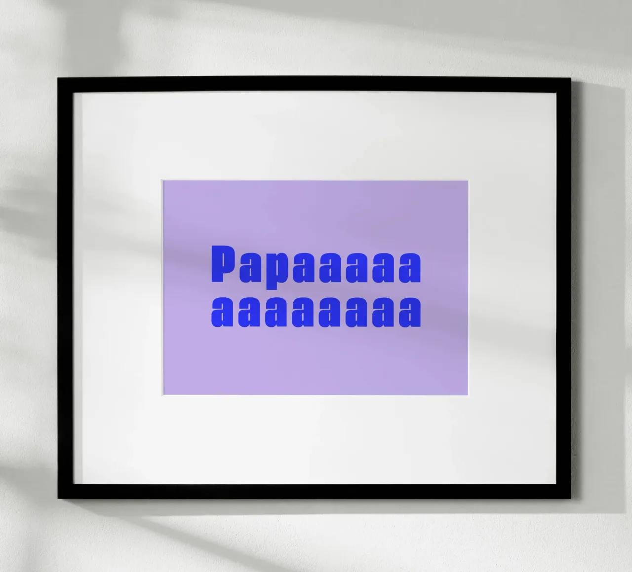 Papaaaaa - Vatertag - Geburt - Papa - flieder, knallblau poster con telaio in plastica da keinkonzept
