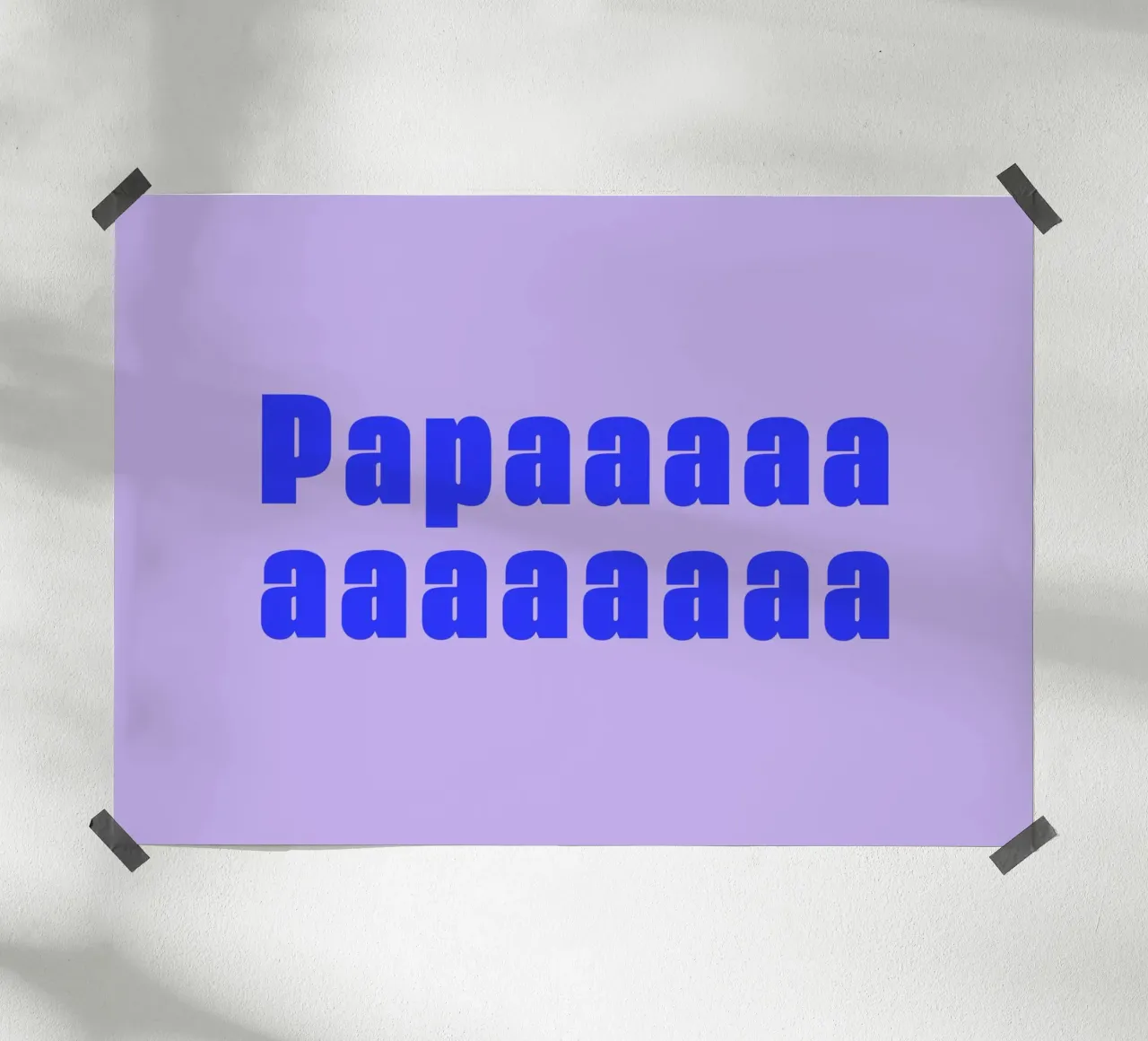 Papaaaaa - Vatertag - Geburt - Papa - flieder, knallblau poster con telaio in plastica da keinkonzept