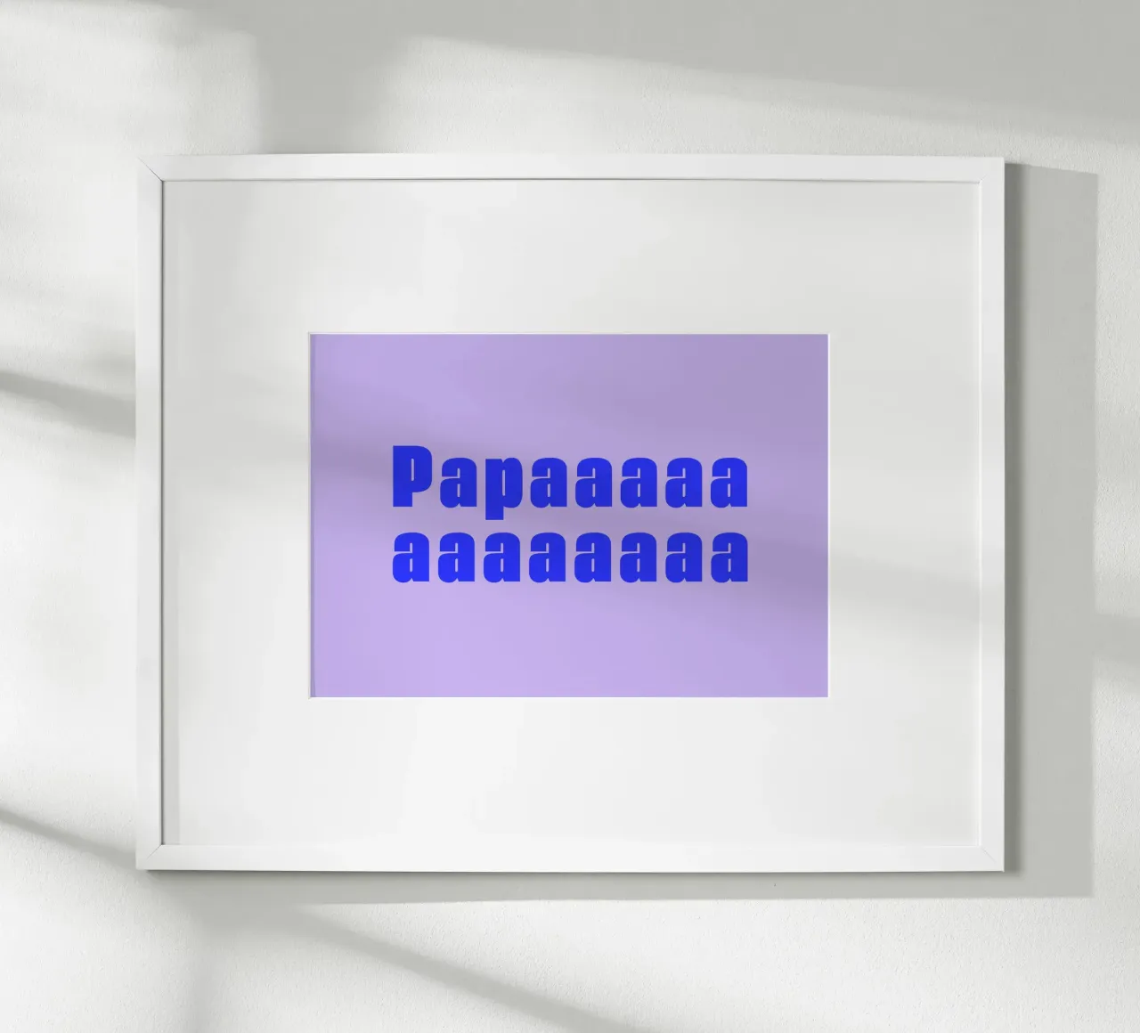 Papaaaaa - Vatertag - Geburt - Papa - flieder, knallblau poster con telaio in plastica da keinkonzept