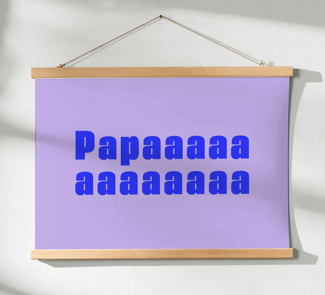 Papaaaaa - Vatertag - Geburt - Papa - flieder, knallblau poster con telaio in plastica da keinkonzept