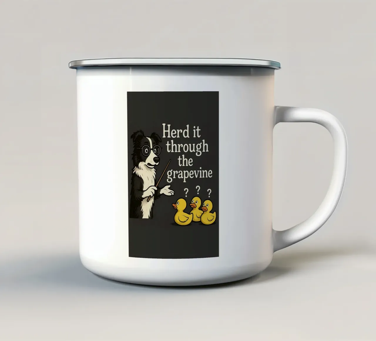 Meme divertente sul Border Collie tazza in smalto da Funny Humor Art