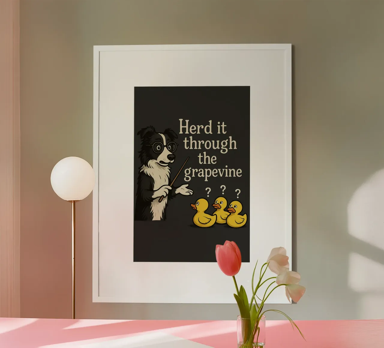 Meme divertente sul Border Collie poster con telaio in alluminio da Funny Humor Art