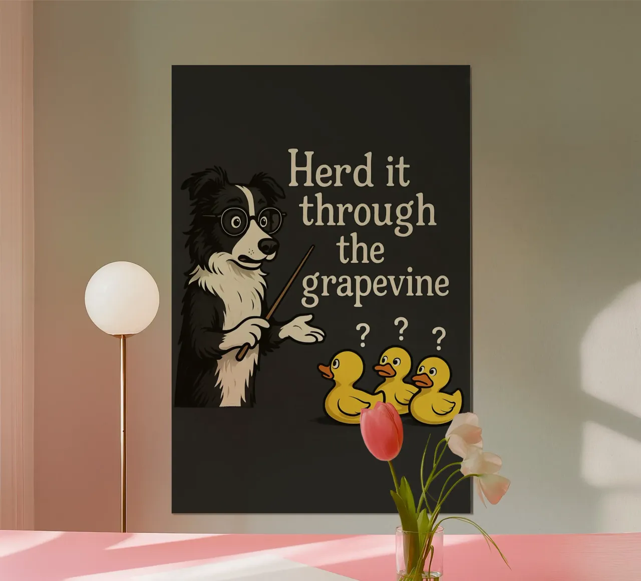 Meme divertente sul Border Collie poster con telaio in alluminio da Funny Humor Art