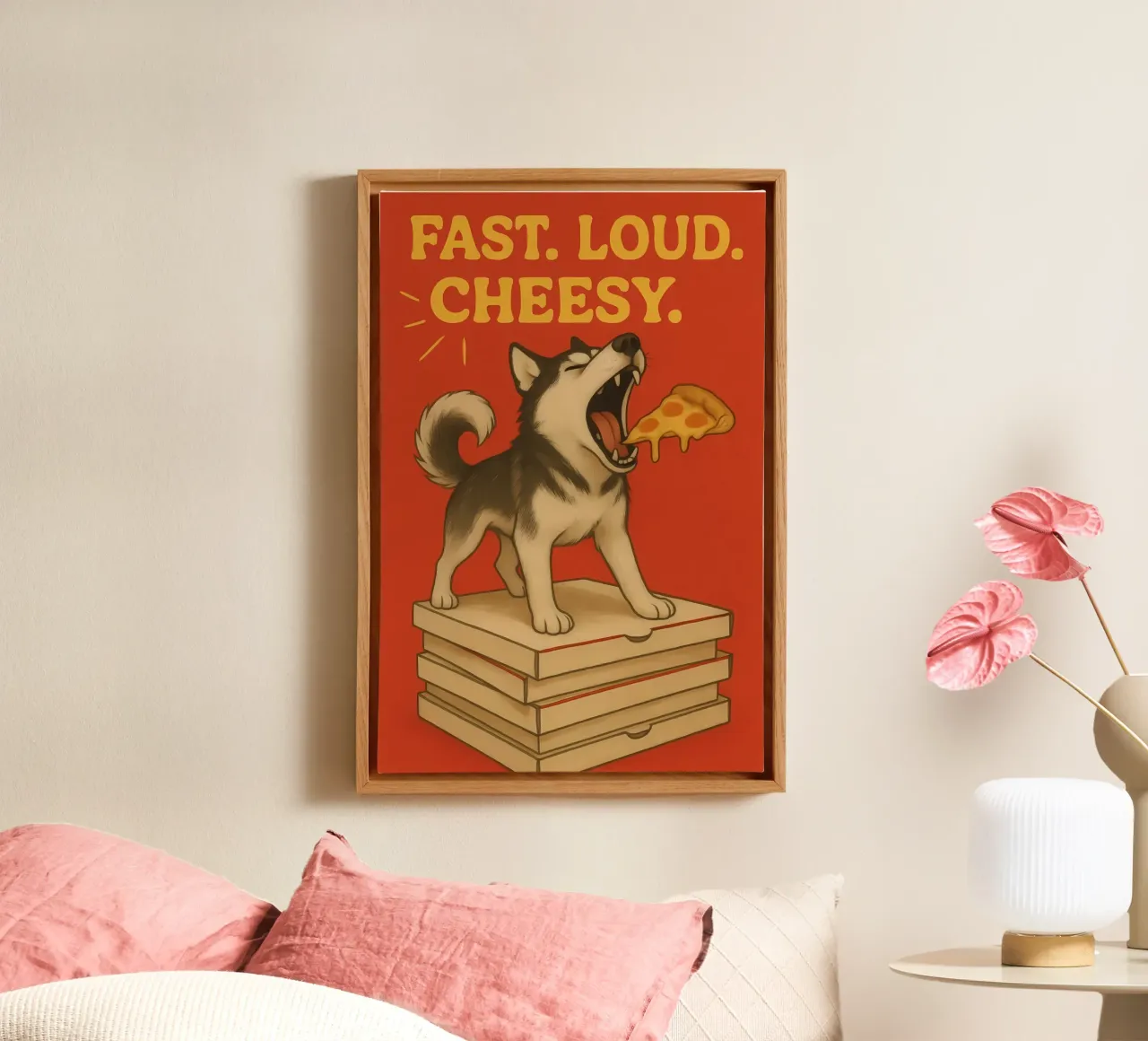 Divertente meme sui Siberian Husky tela con Cornice a cassetta da Funny Humor Art