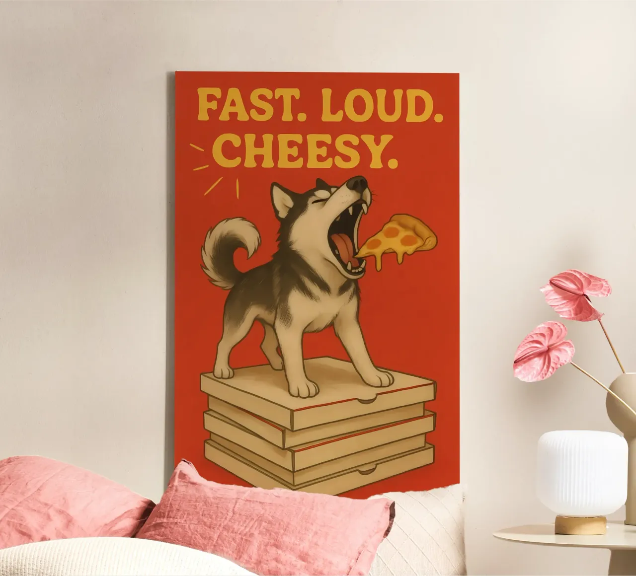 Divertente meme sui Siberian Husky tela con Cornice a cassetta da Funny Humor Art