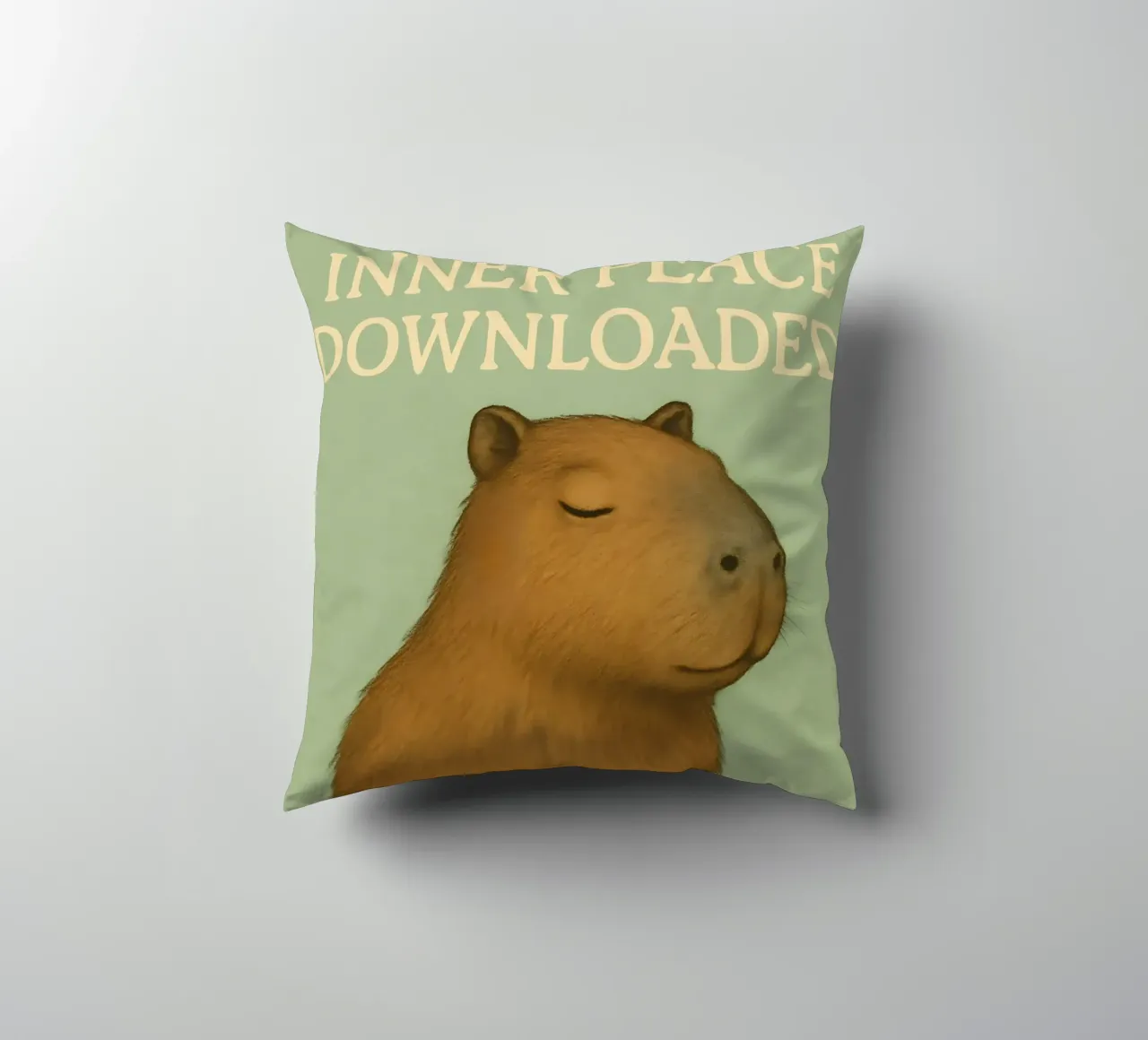 Meme divertente sui capibara cuscino da Funny Humor Art