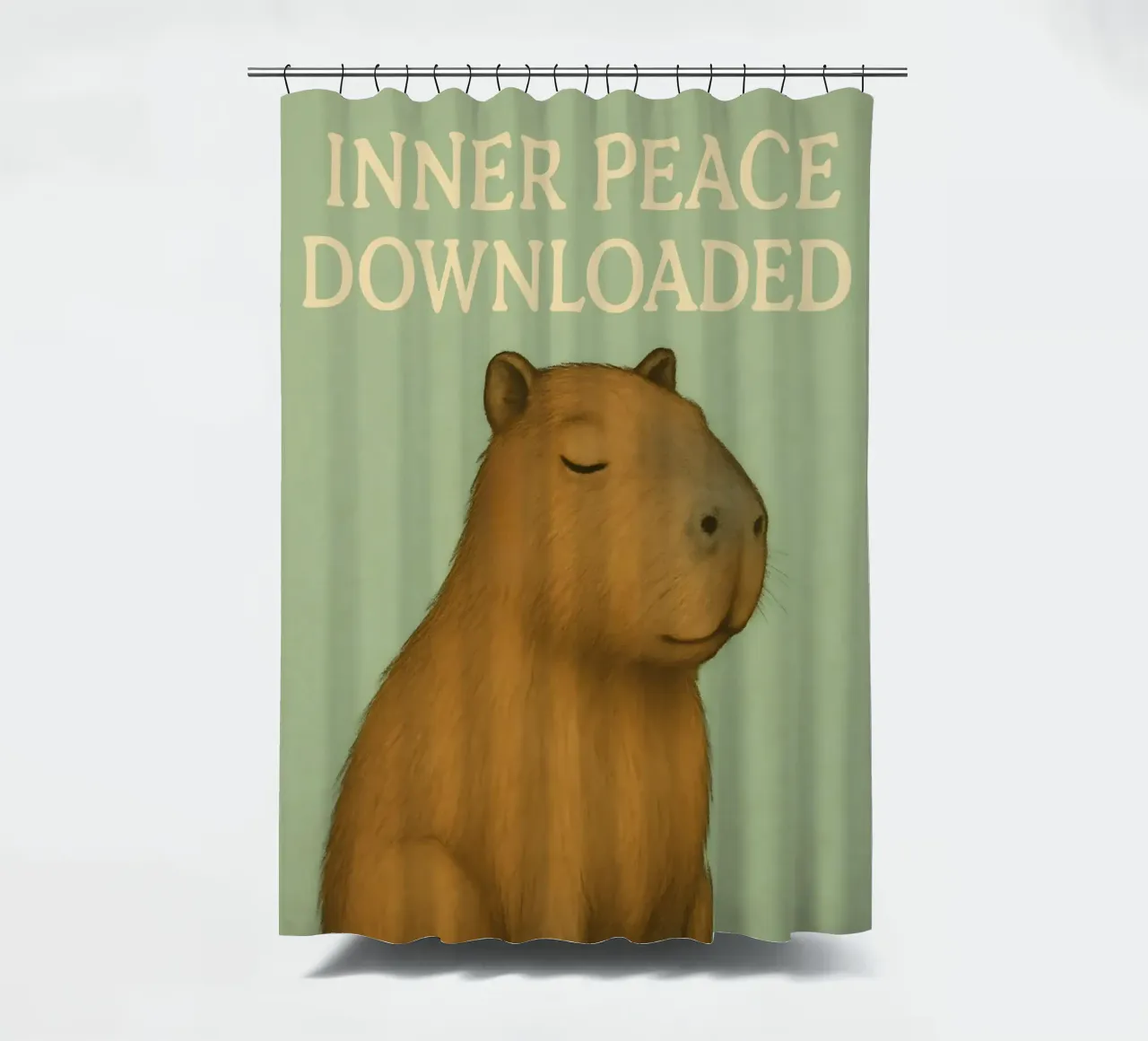 Funny Capybara Meme shower curtain by Funny Humor Art