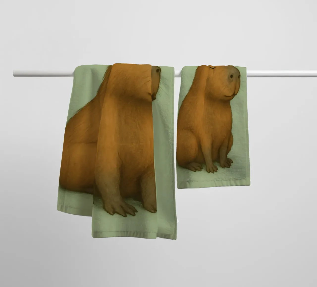 Funny Capybara Meme towel by Funny Humor Art