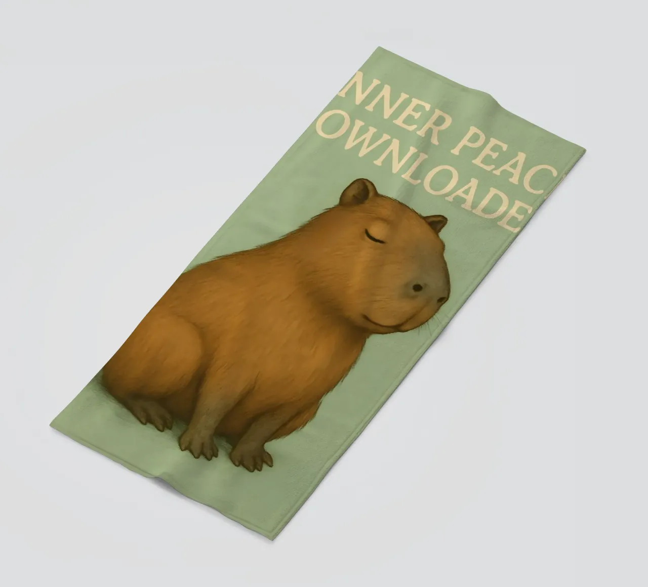 Funny Capybara Meme beach towel by Funny Humor Art