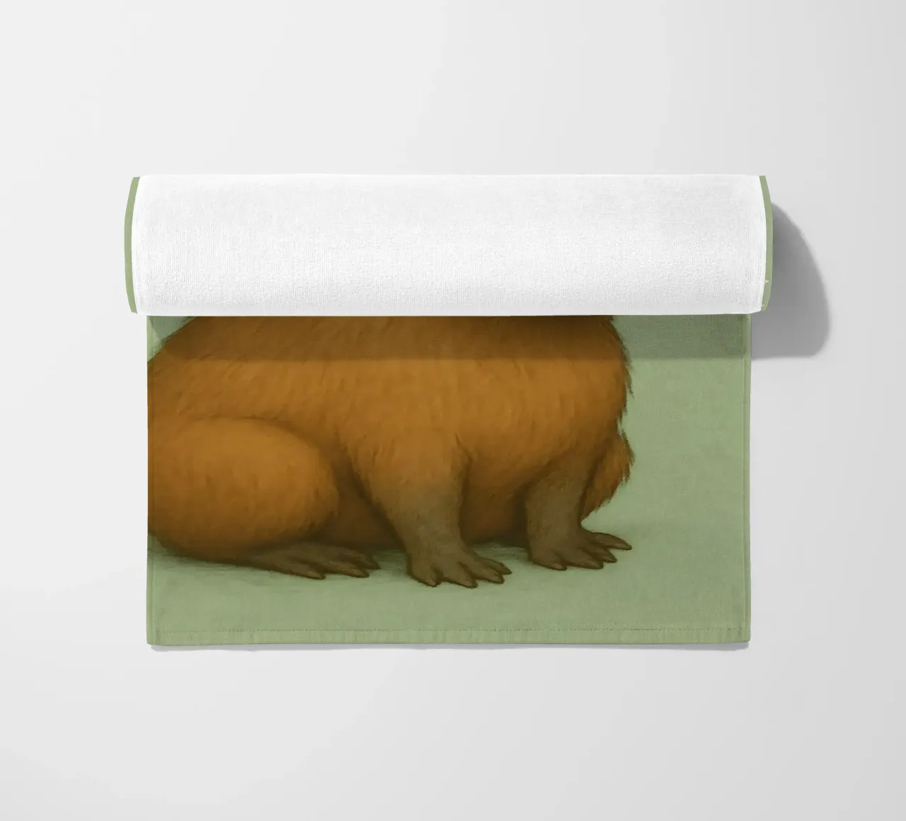 Funny Capybara Meme beach towel by Funny Humor Art