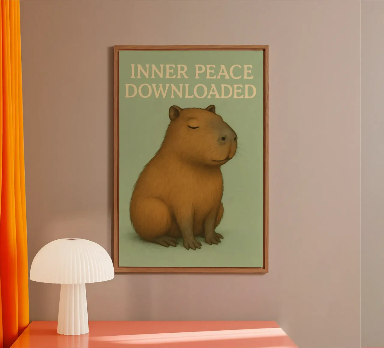 Meme divertido de Capibara aluminio dibond de Funny Humor Art