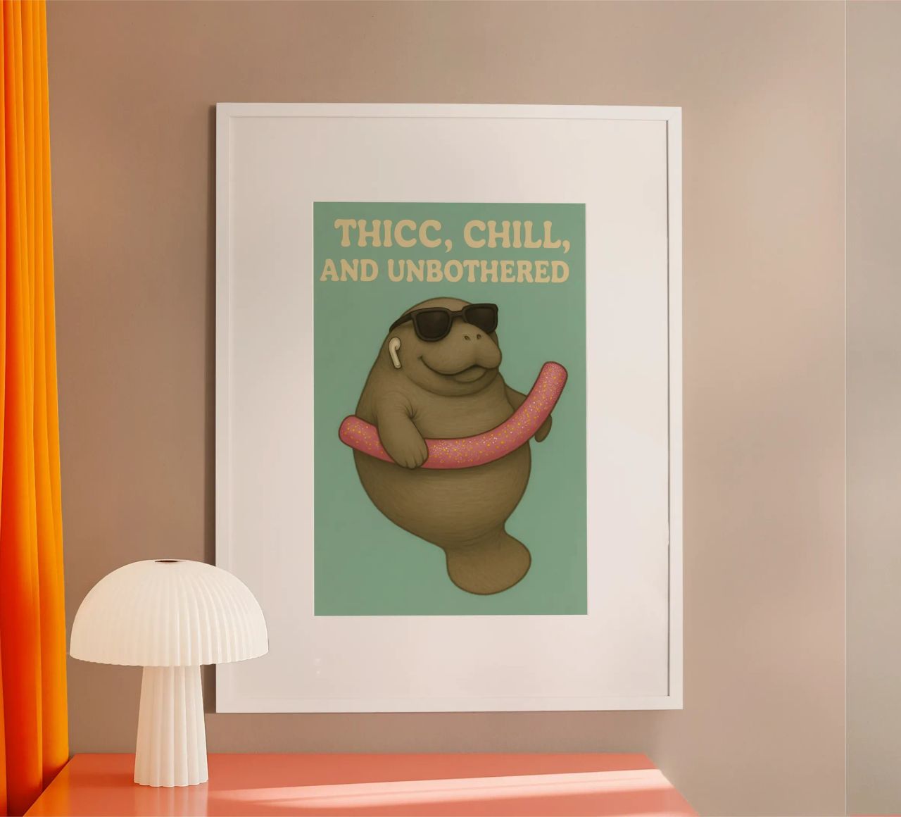 Grappige zeekoe meme poster van Funny Humor Art