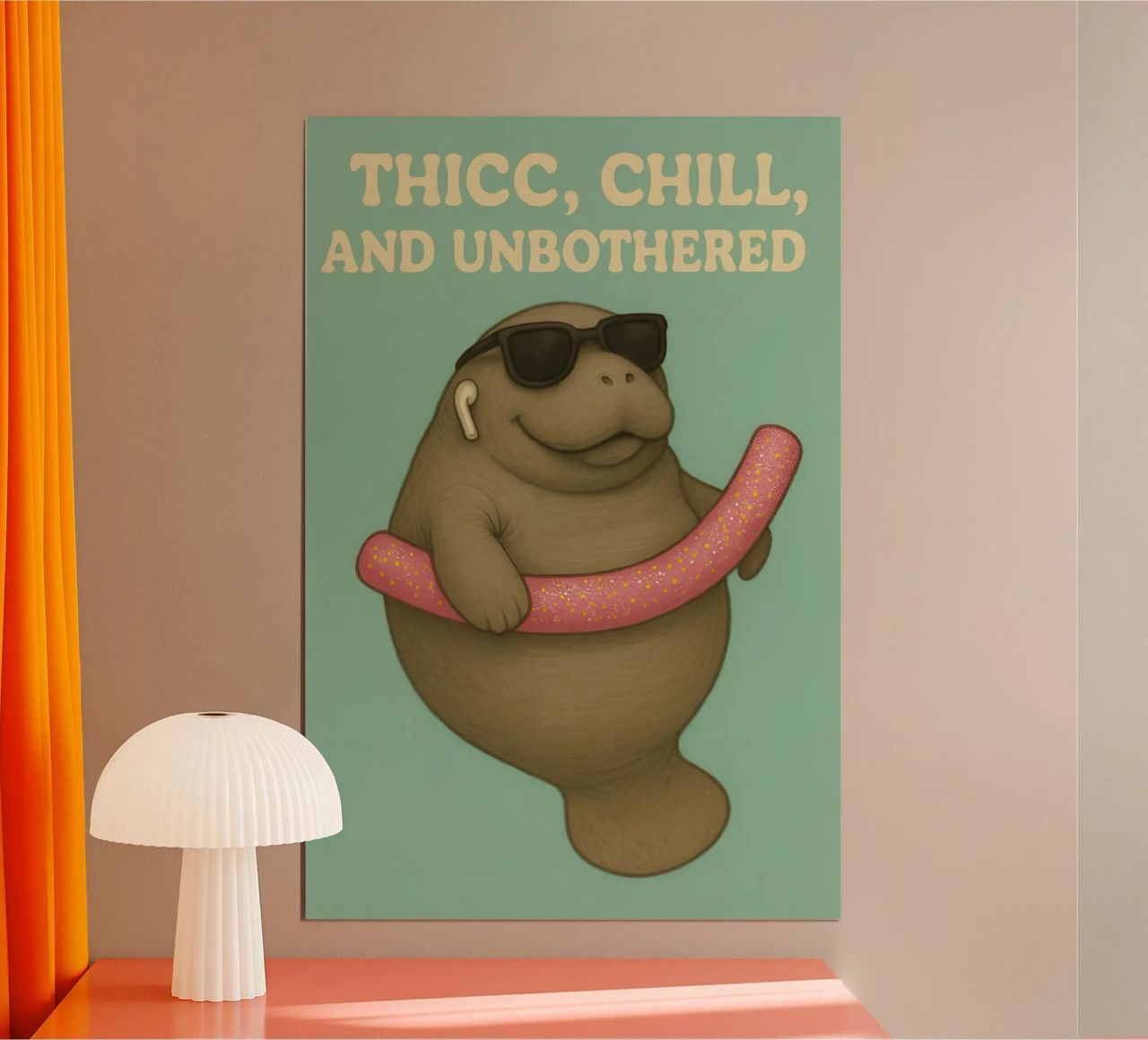 Grappige zeekoe meme poster van Funny Humor Art