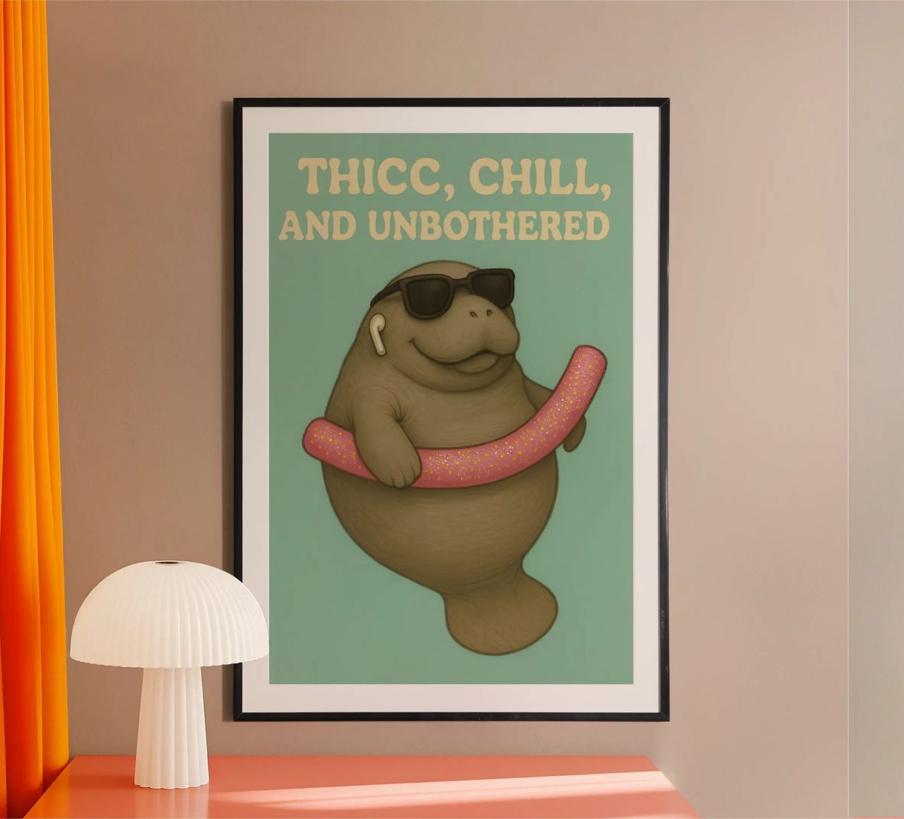 Grappige zeekoe meme poster van Funny Humor Art