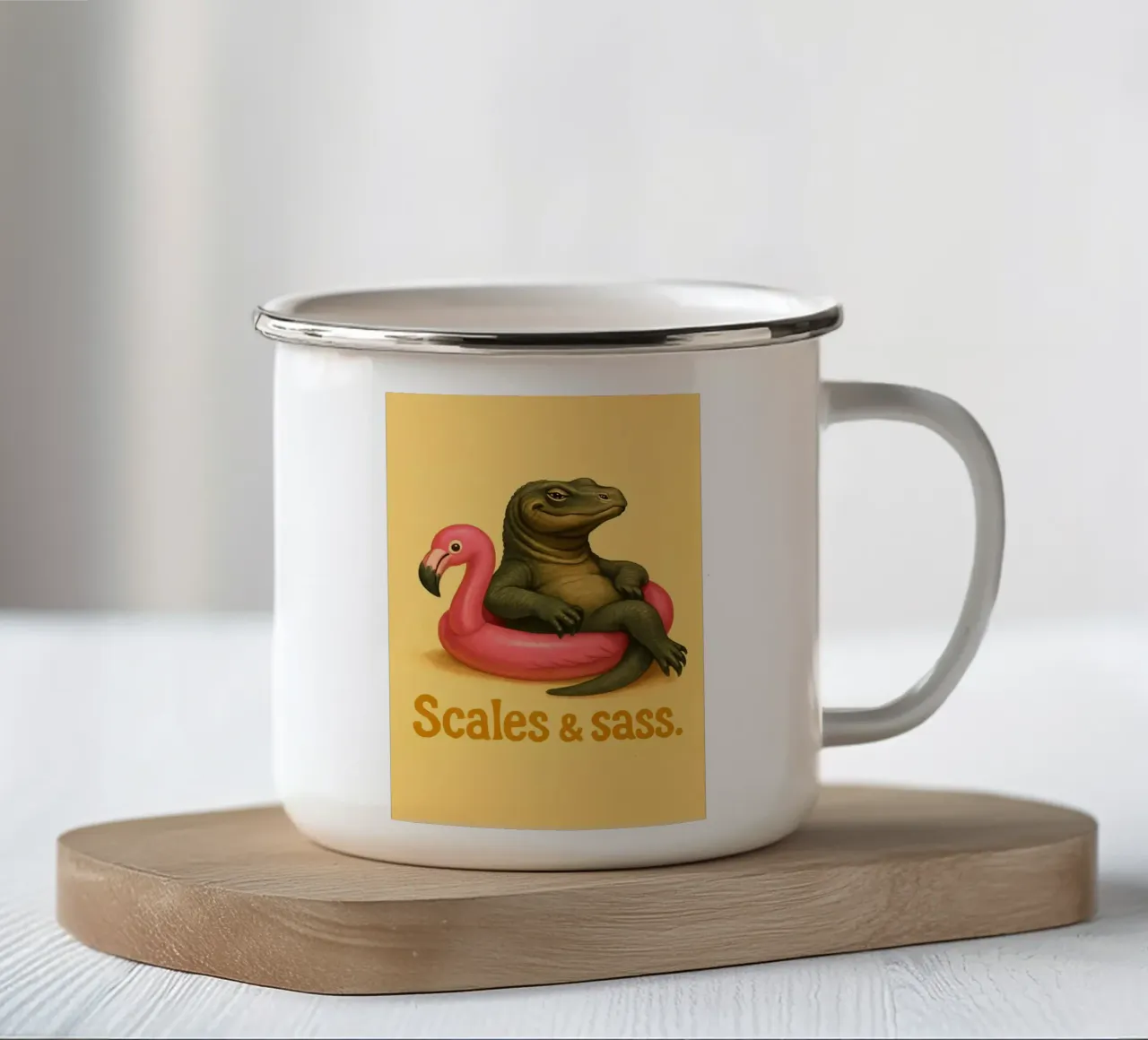 Funny Komodo Dragon Meme tazza in smalto da Funny Humor Art