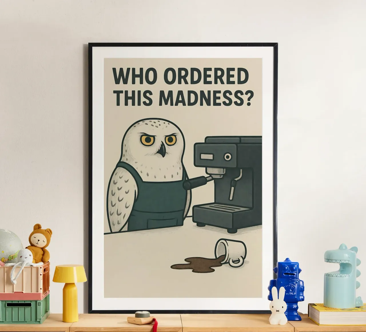 Meme divertente del gufo delle nevi poster da Funny Humor Art