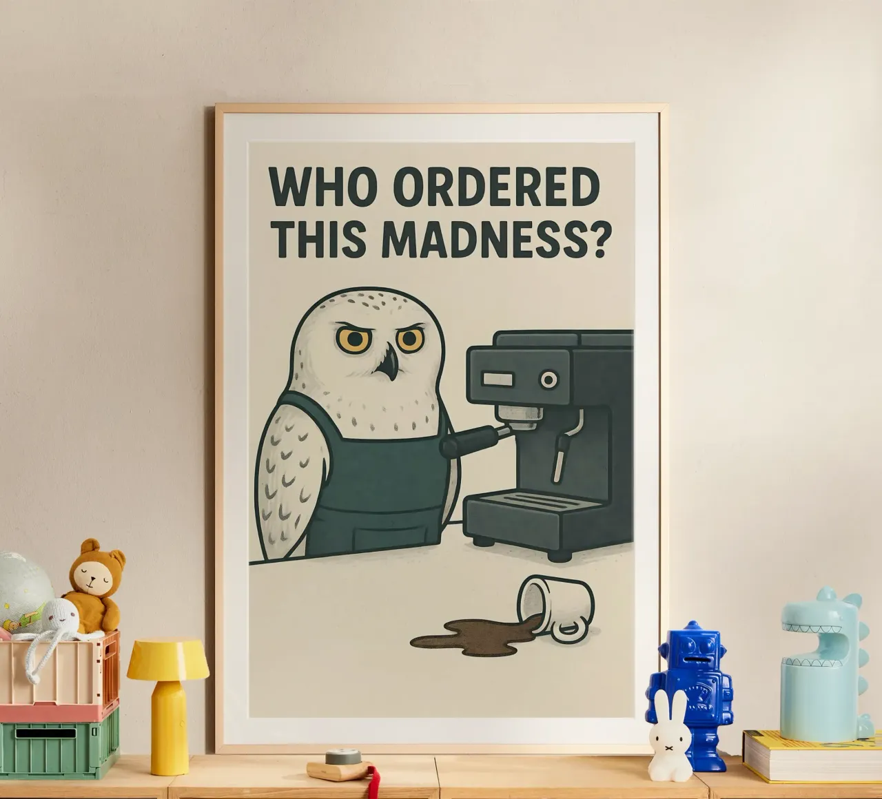 Meme divertente del gufo delle nevi poster da Funny Humor Art