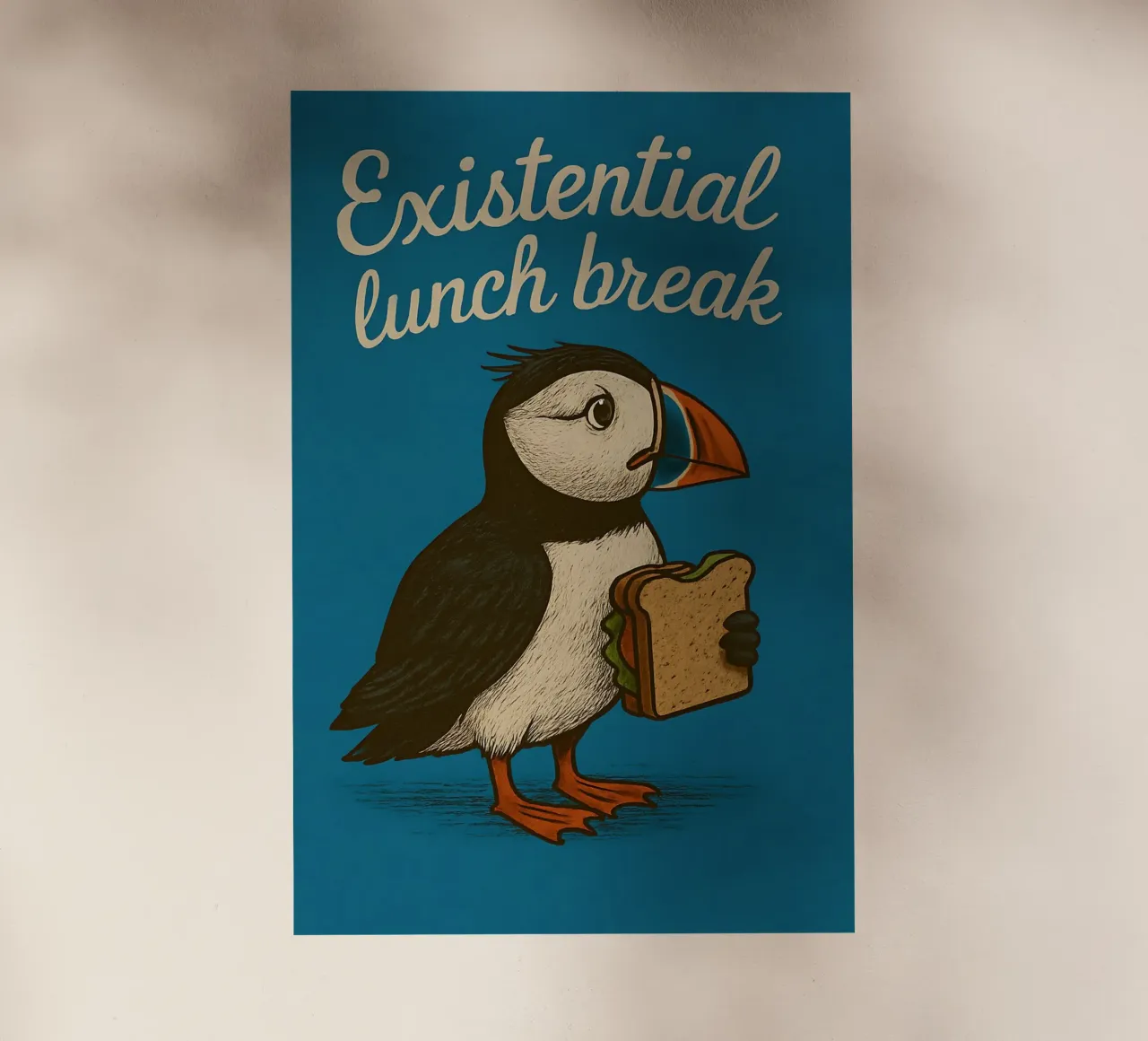 Funny Puffin Meme pellicola backlit da Funny Humor Art