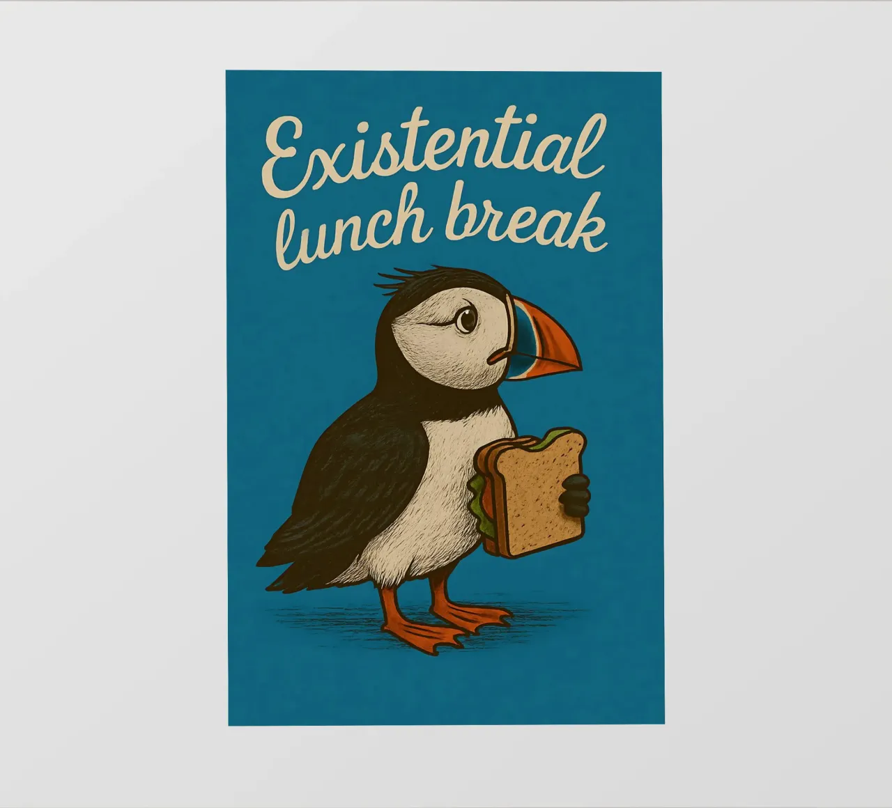 Funny Puffin Meme pellicola backlit da Funny Humor Art