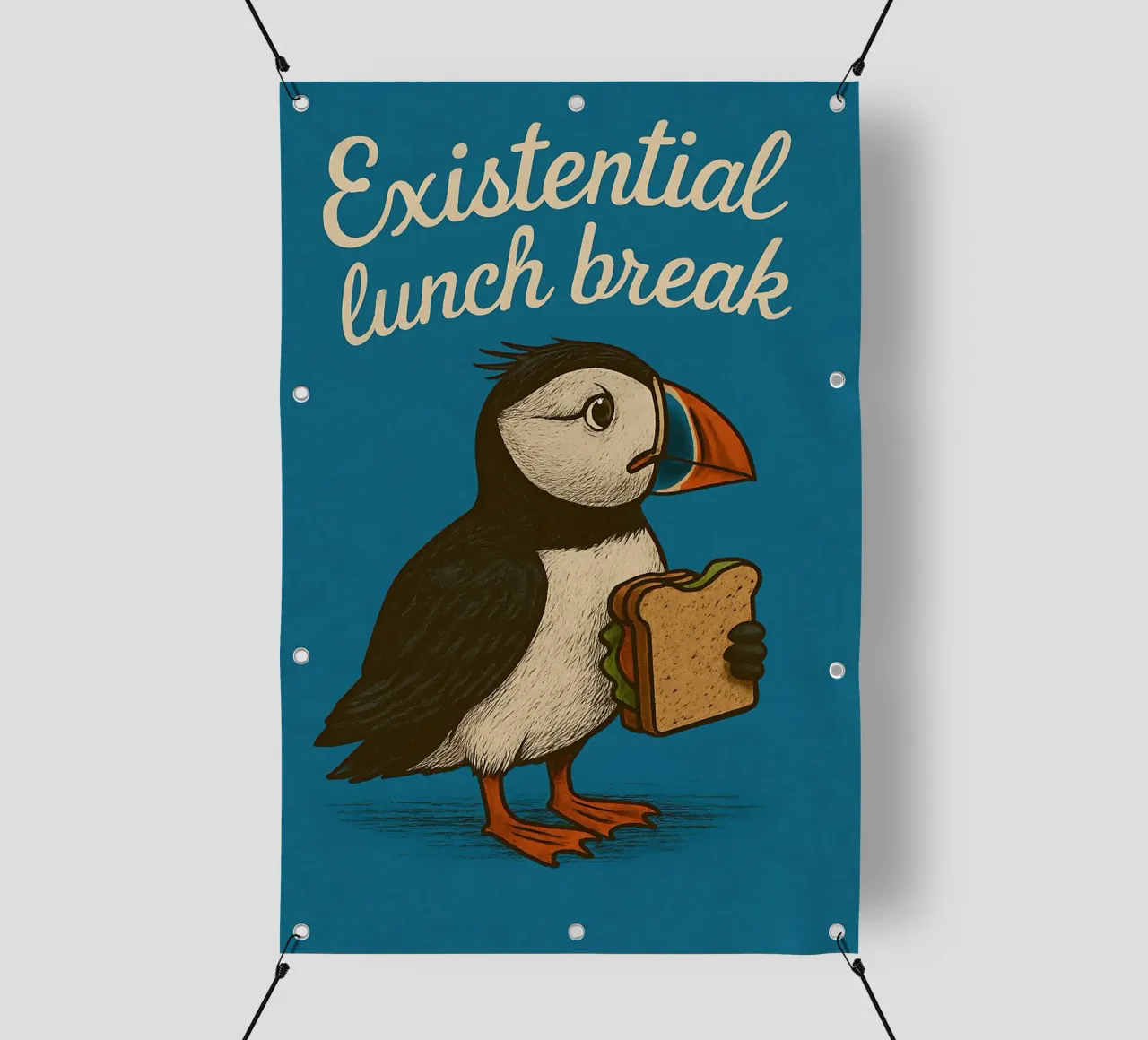 Funny Puffin Meme telo in pvc da Funny Humor Art