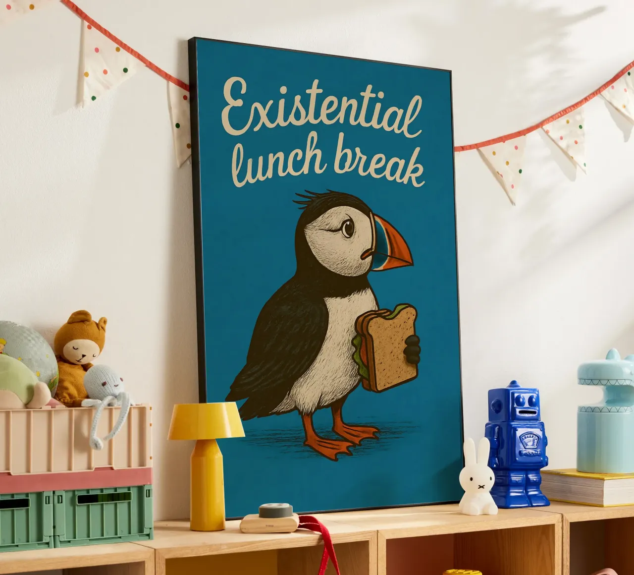 Funny Puffin Meme alluminio dibond da Funny Humor Art