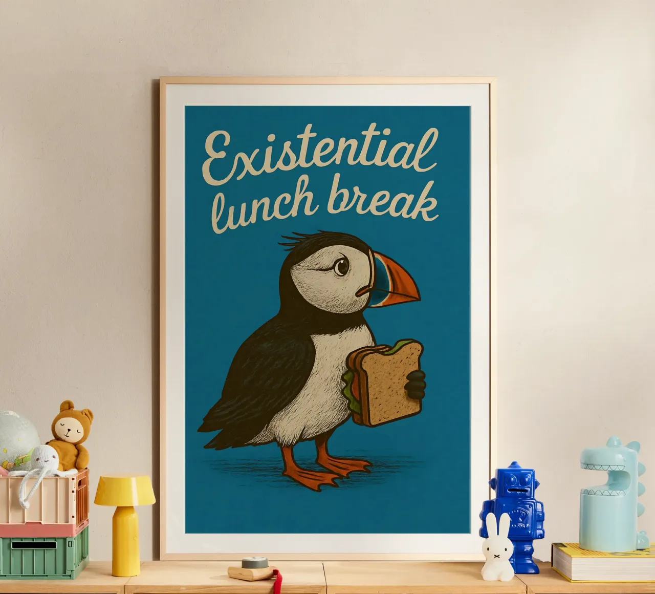 Funny Puffin Meme carta hahnemühle da Funny Humor Art