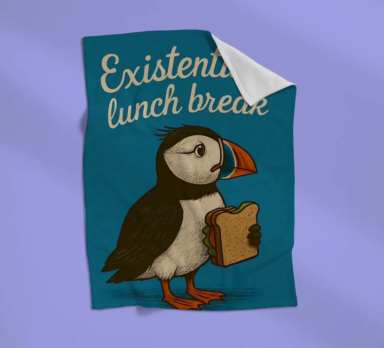 Funny Puffin Meme coperta in pile da Funny Humor Art