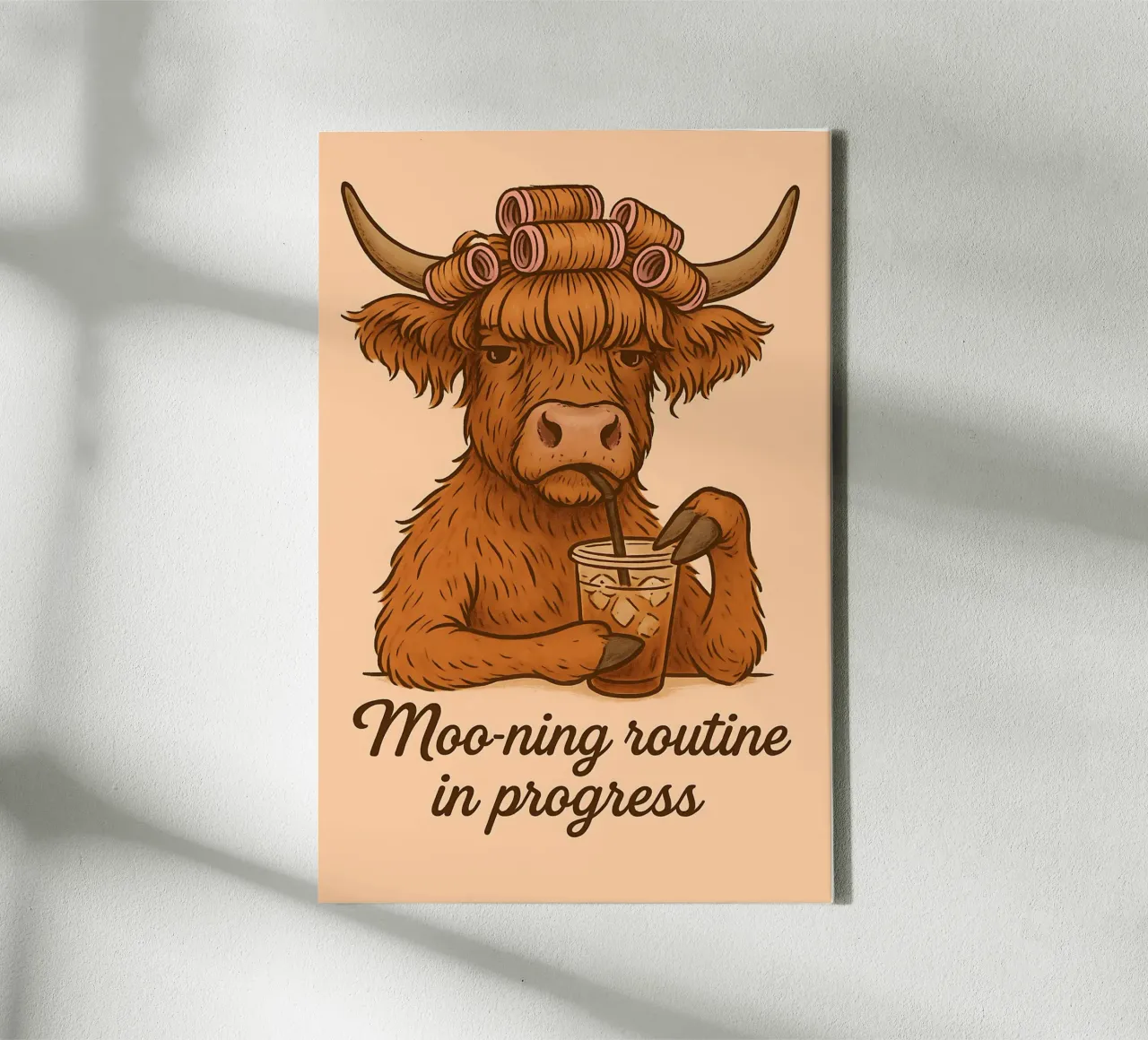 Meme divertente sulle mucche Highland tela con Cornice a cassetta da Funny Humor Art