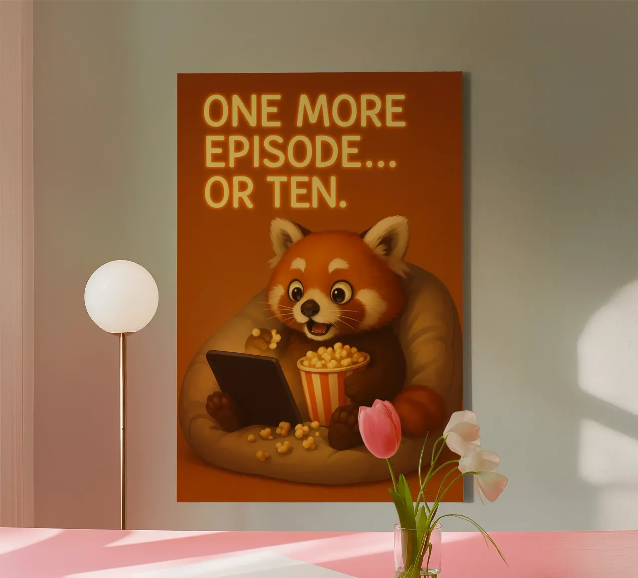 Funny Red Panda Meme canvas with Floater frame by Funny Humor Art