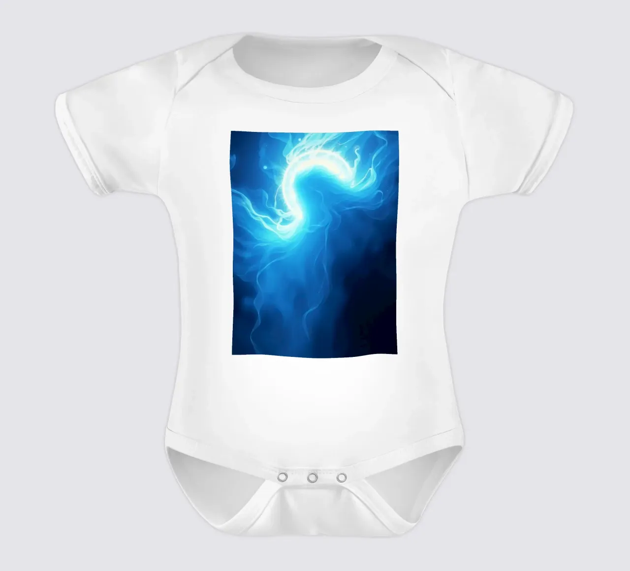 Wervelend blauw licht dat een etherisch effect creëert babyrompertje korte mouwen van DesignDoodle