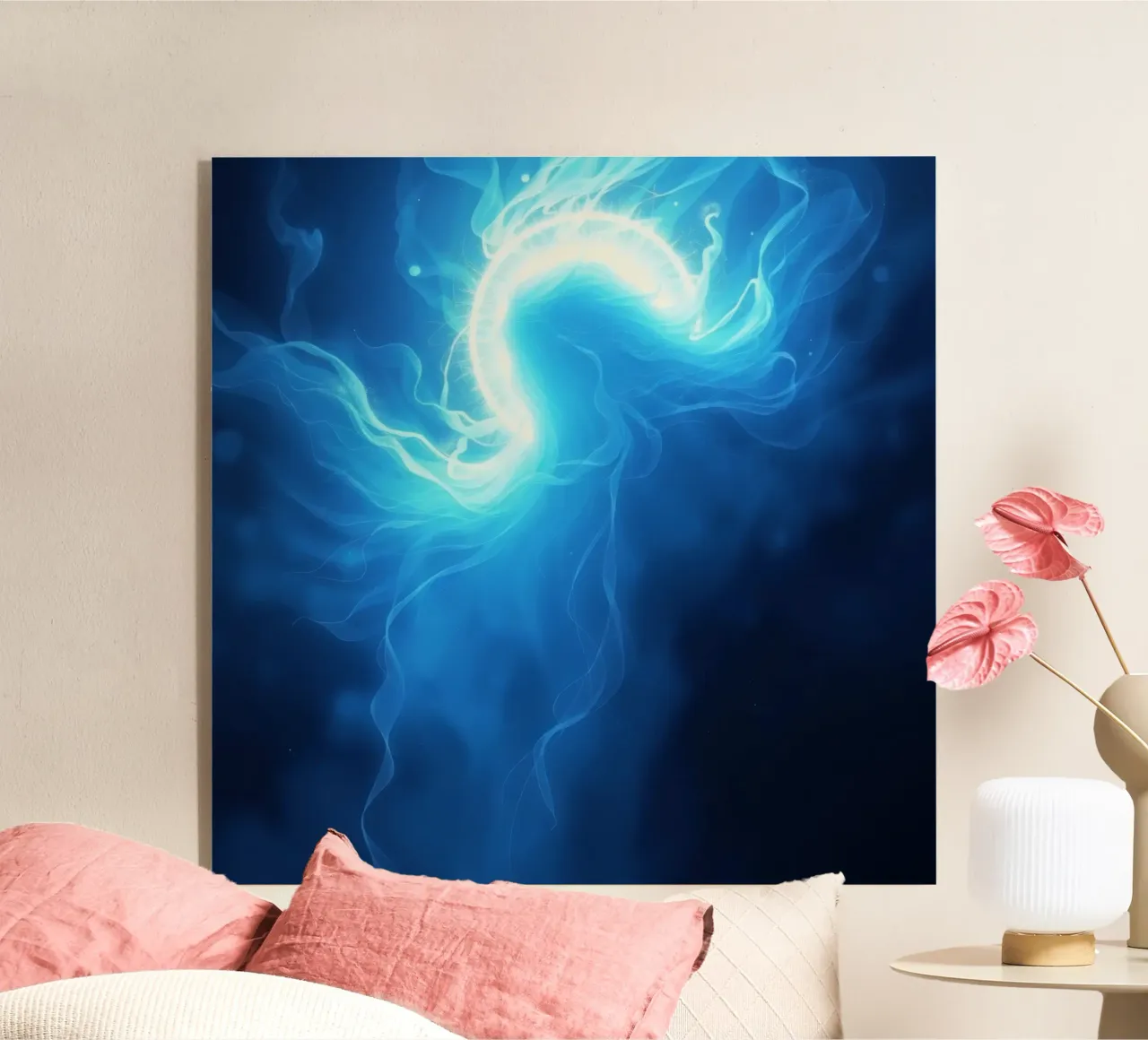 Wervelend blauw licht dat een etherisch effect creëert acryl van DesignDoodle