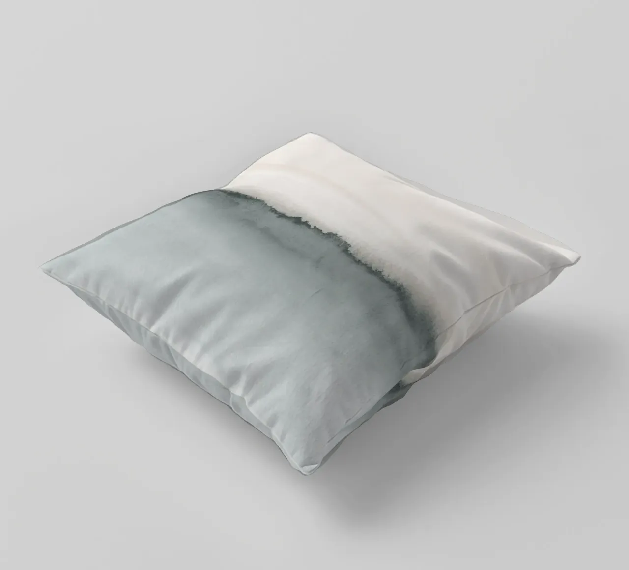 Paesaggio acquerellato - Corallo tenue e grigio bluastro cuscino da NouveauPrints