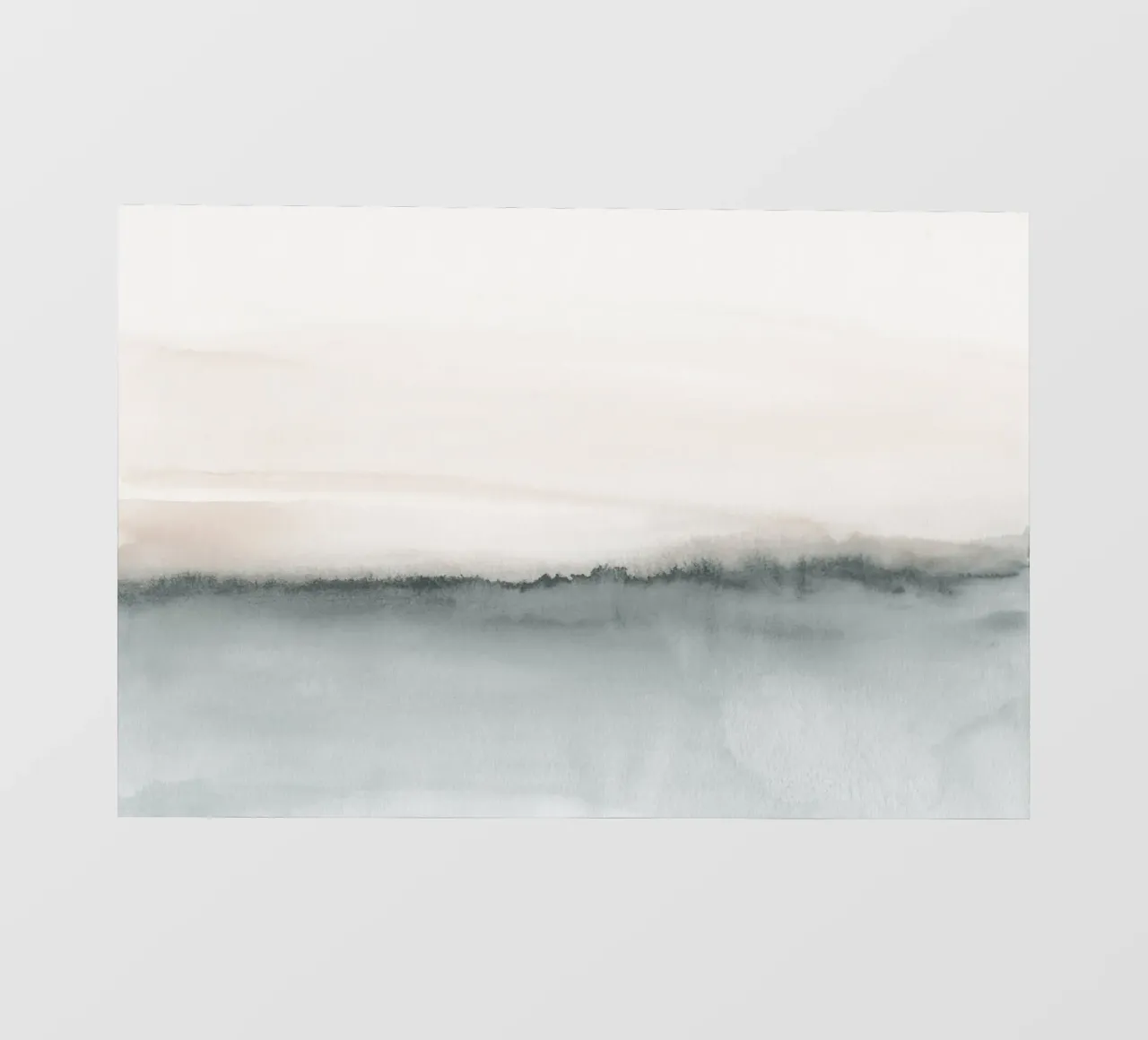 Paesaggio acquerellato - Corallo tenue e grigio bluastro telo in pvc da NouveauPrints