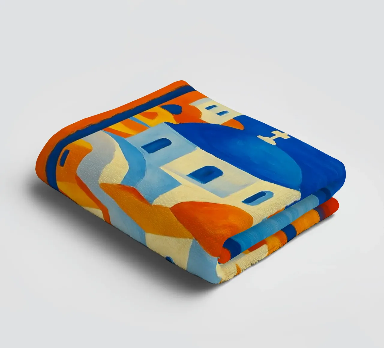 SANTORINI GREECE OPEN WINDOW VIEW - MATISSE STYLE towel by ARTOMATIC