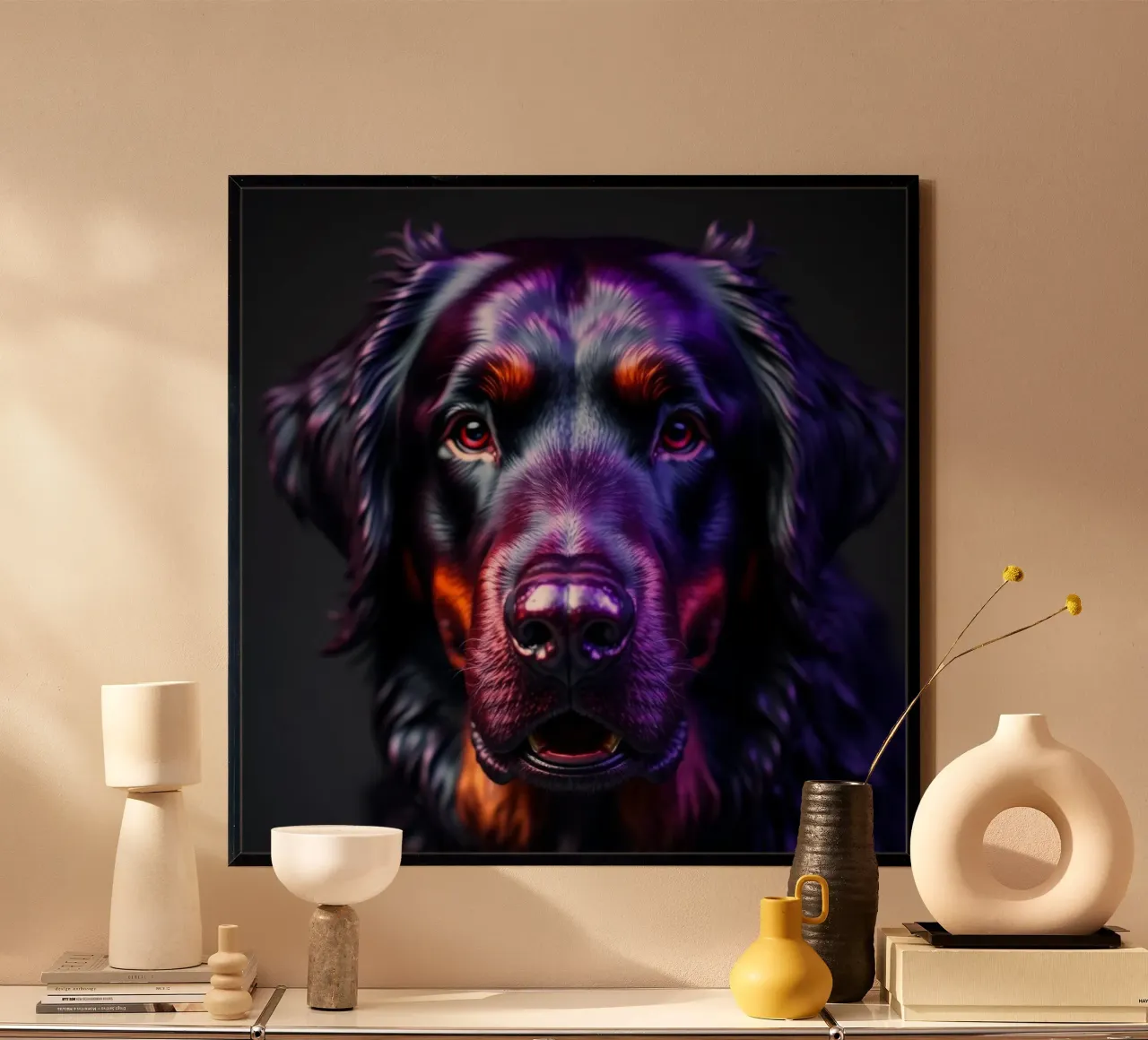 Bellissimo cane da montagna bernese #162 poster con telaio in plastica da Yumis.Beargang.and.Me