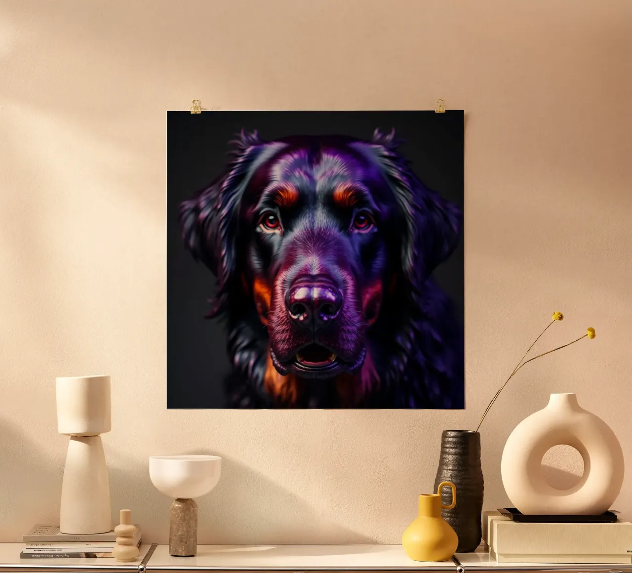 Bellissimo cane da montagna bernese #162 poster con telaio in plastica da Yumis.Beargang.and.Me