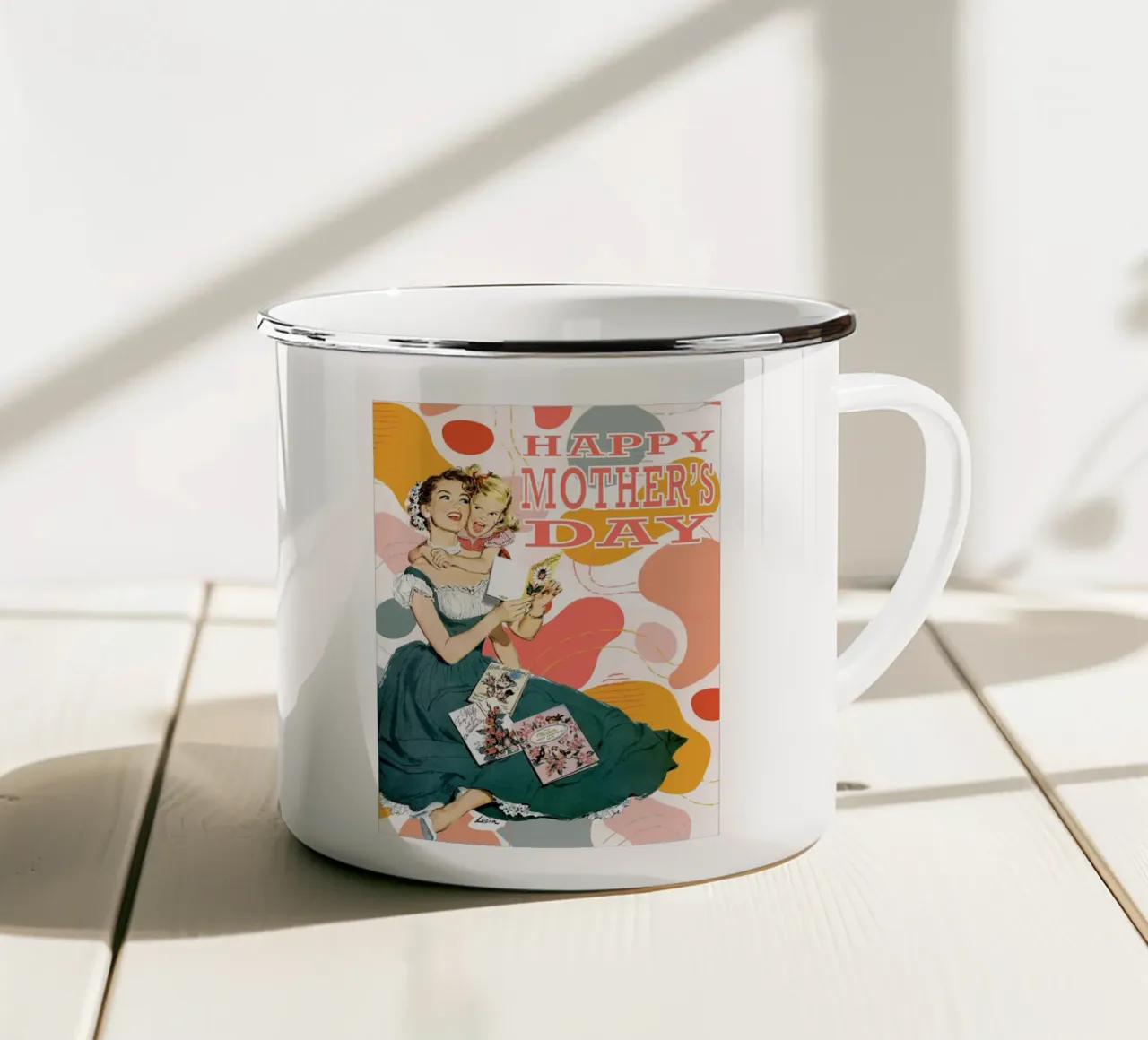 Un amour éternel – Bonne fête des mères 💐 tazza in smalto da luciette plastique