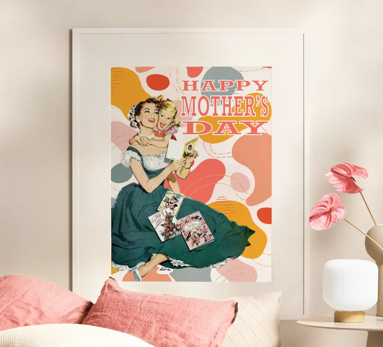 Un amour éternel – Bonne fête des mères 💐 poster with aluminum frame by luciette plastique