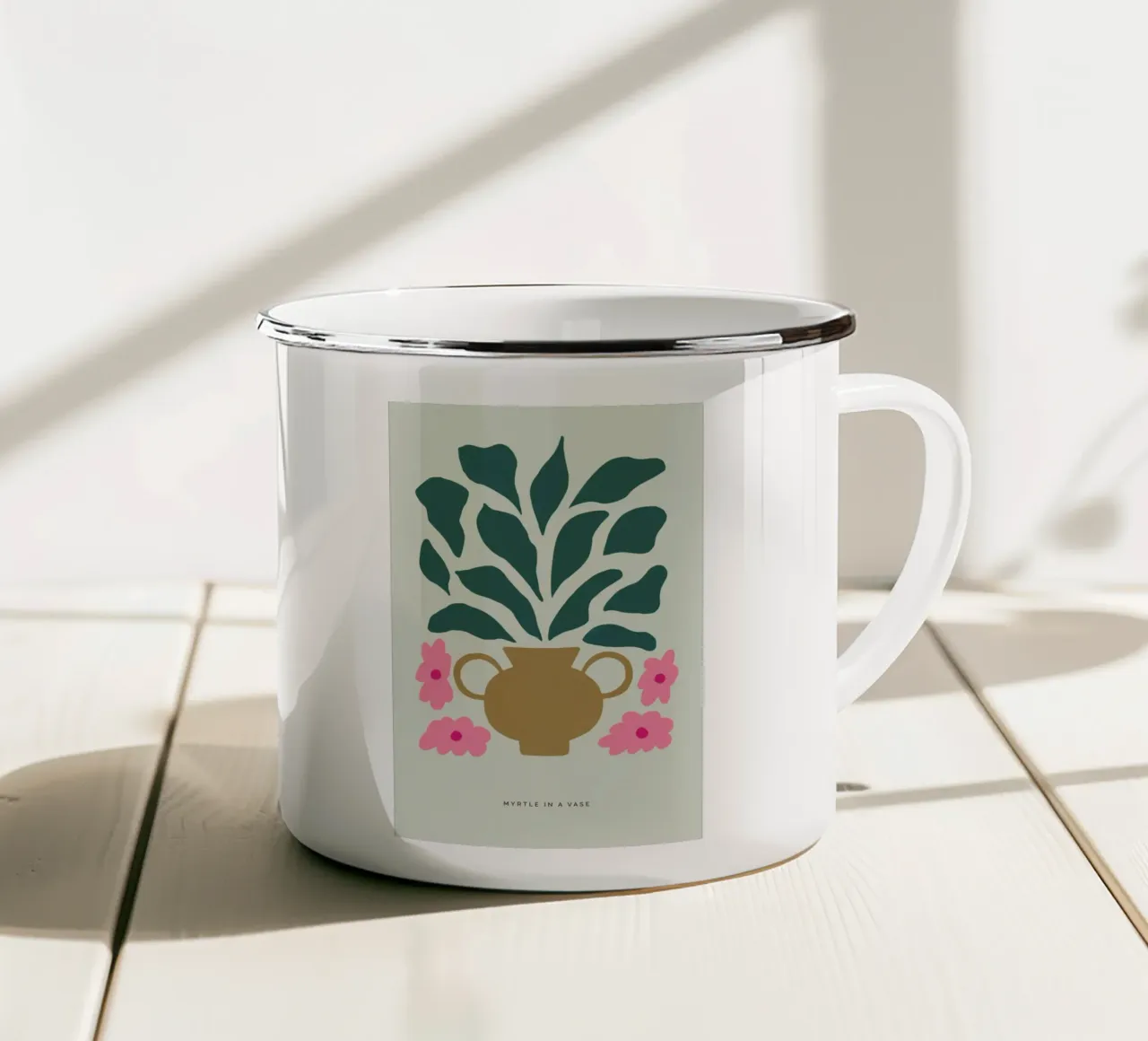 Myrtle In A Vase emaille mok van Studio One