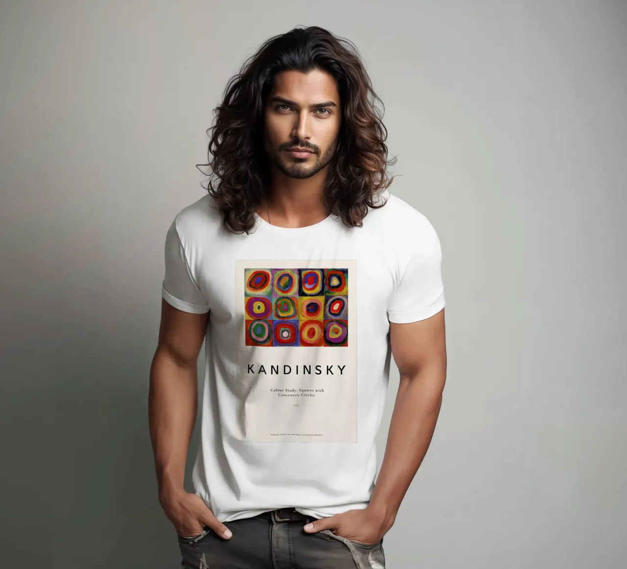 Kandinsky - Colour Study: Squares with Concentric Circles t-shirt van ARTOTHEK