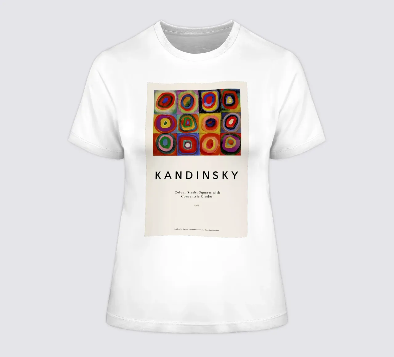 Kandinsky - Colour Study: Squares with Concentric Circles t-shirt da donna da ARTOTHEK
